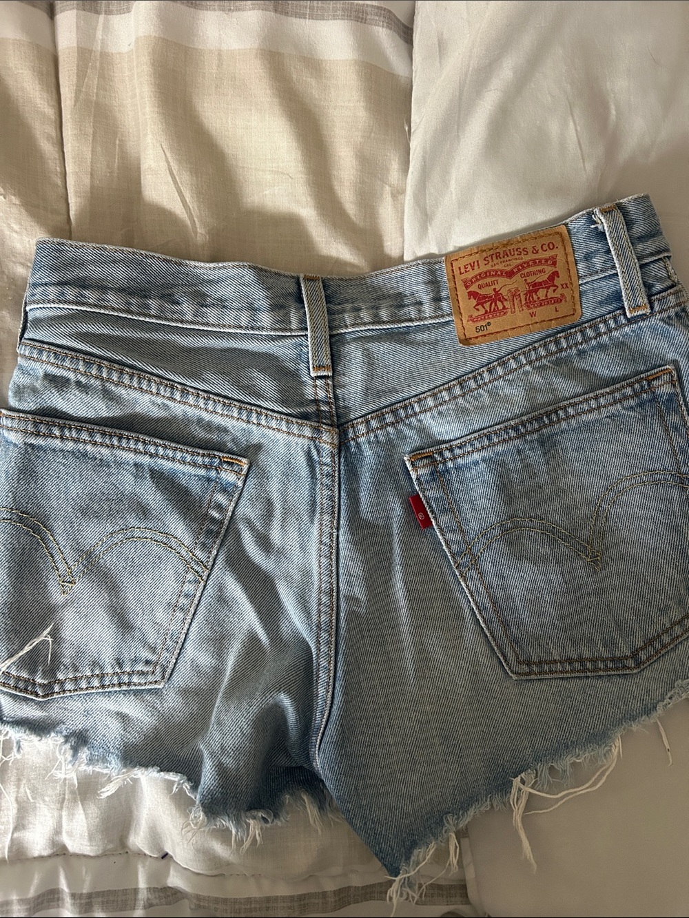 Levi's Light Wash Denim Cutoff Shorts